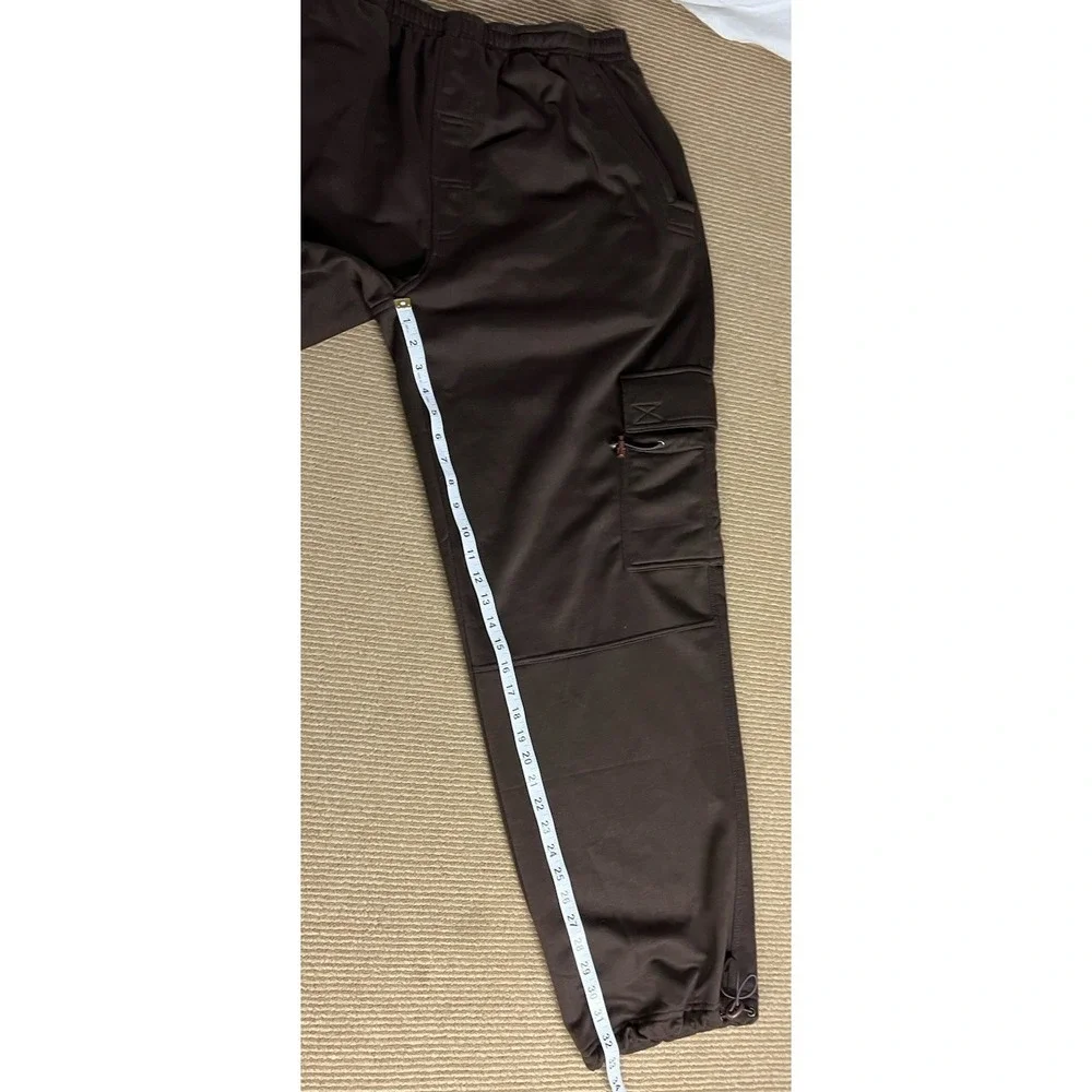 Vintage‎ 90's Raw Blue Cargo Sweatpants Brown Polyester Men's 2XL